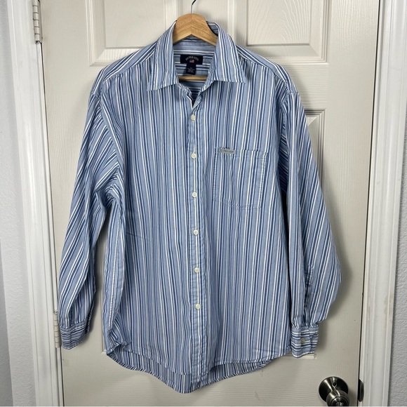 U.S. Polo Assn. Other - U.S. Polo Assn. Men’s Medium Blue White Striped Button Down Shirt Classic Oxford